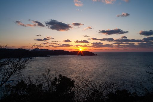 日本海の夕焼け。