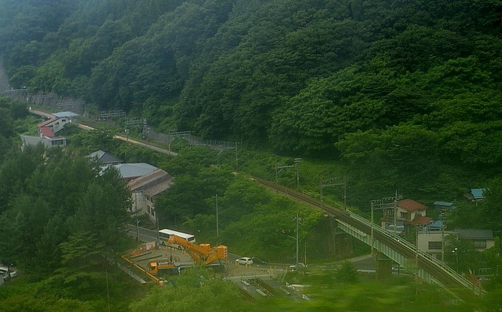 湯檜曽ループ線から見る湯檜曽駅