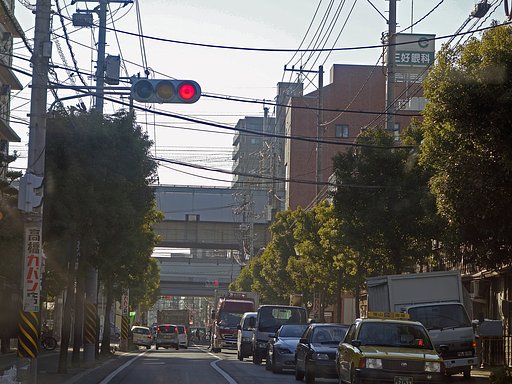 朝靄と渋滞