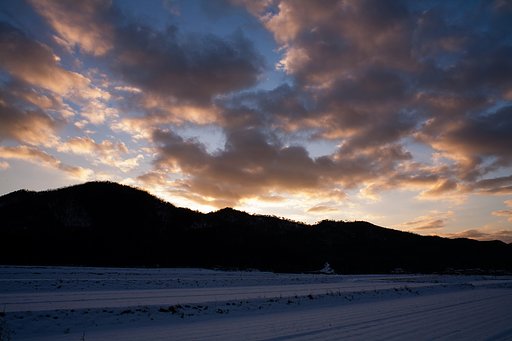 少し夕焼けに。