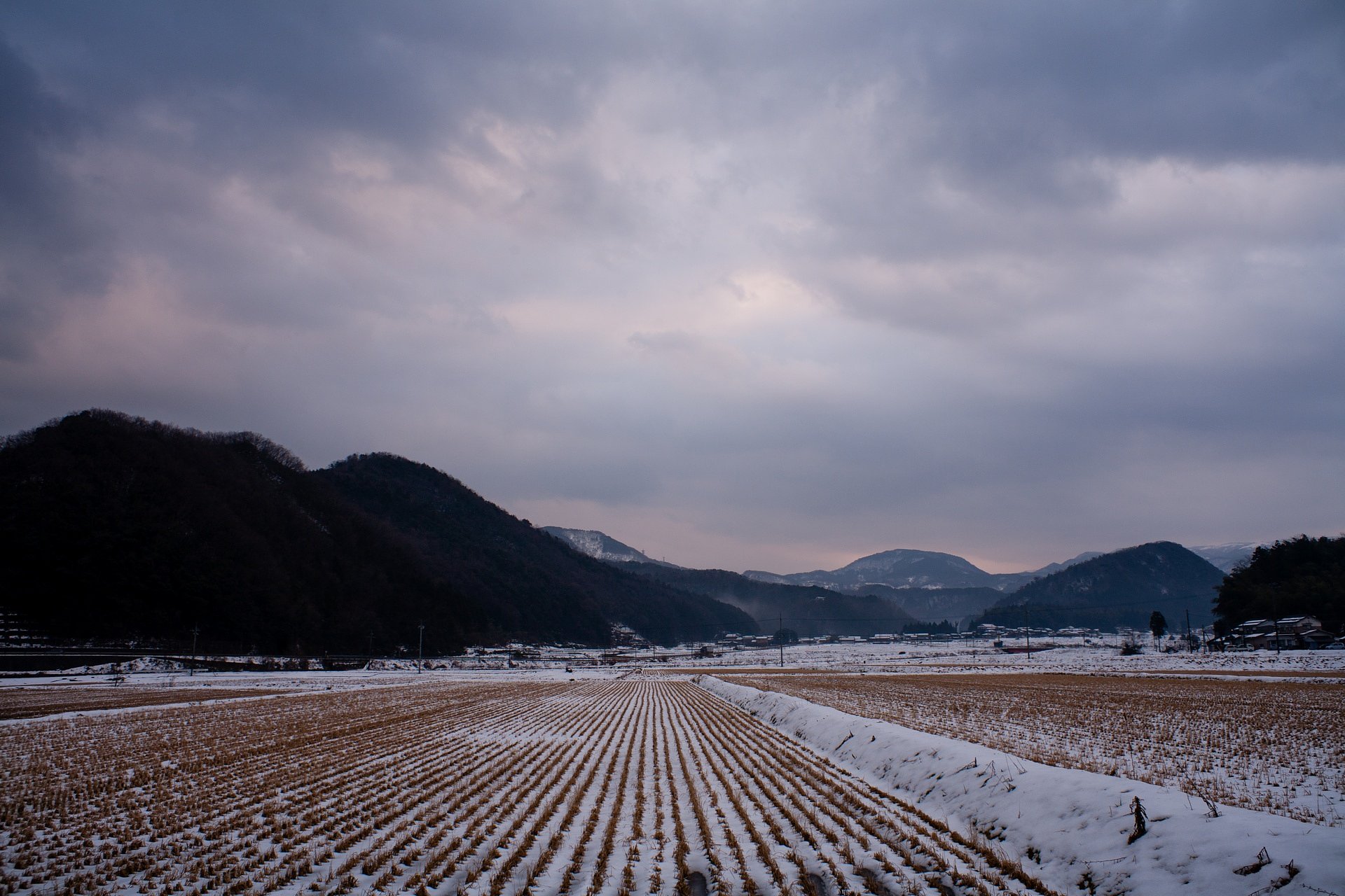 暗い曇り空の朝・・。