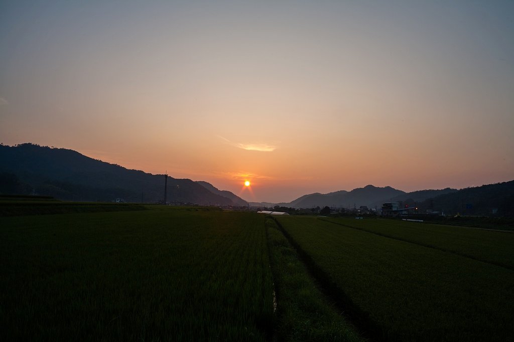 雲の少ない夕焼・・。