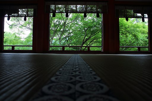 御簾を高く上げたれば