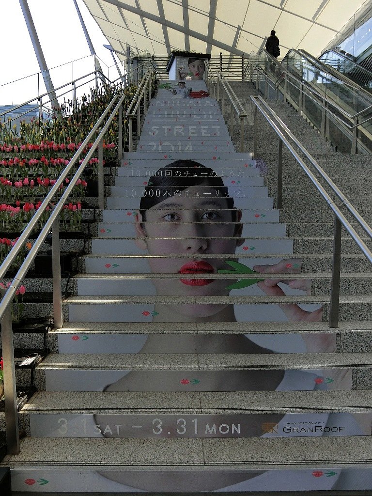 階段に残る女