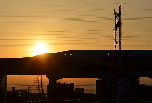 東北新幹線夕景