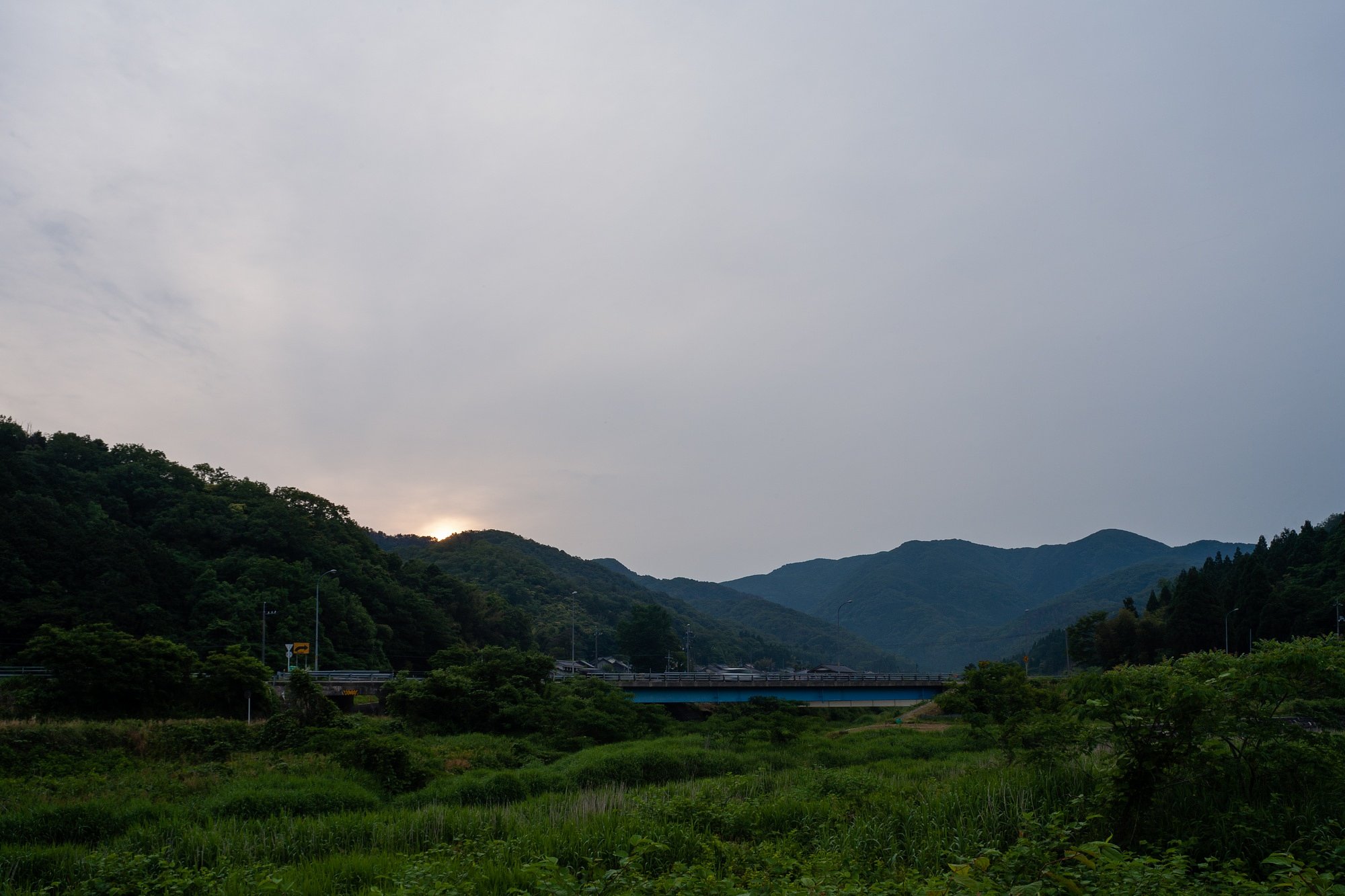 梅雨らしい曇り空に・・。