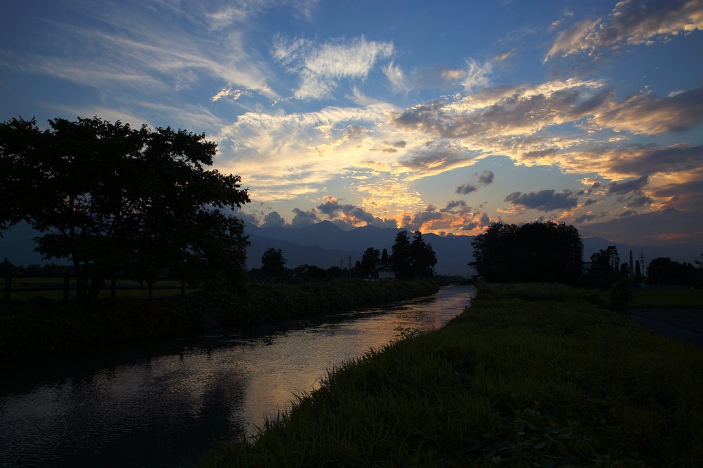 安曇野夕景