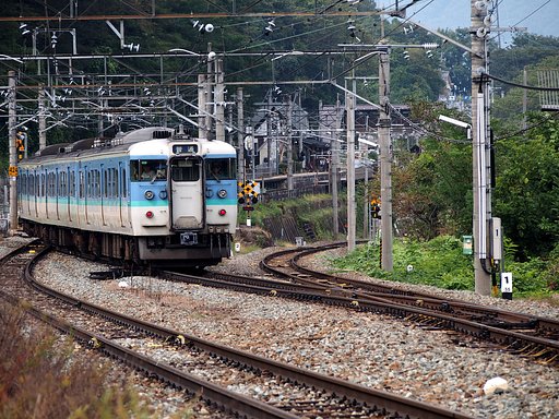 姨捨駅　スイッチバック