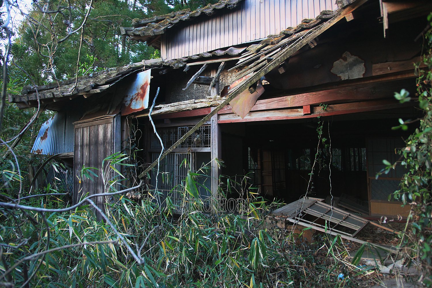 2010年、田舎町の廃屋にて。