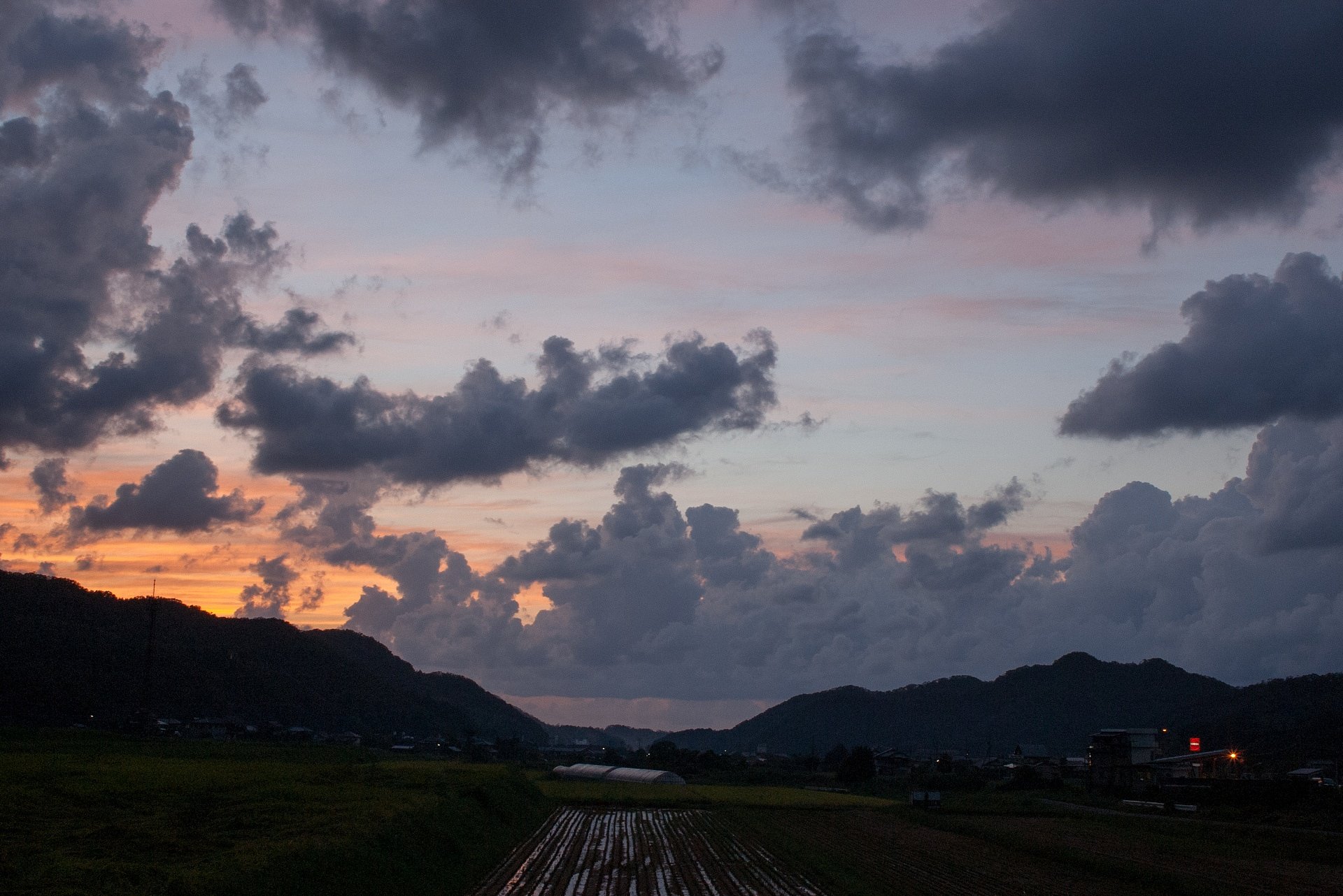 今日の夕焼け・・。