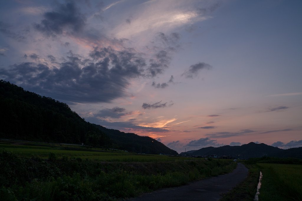 日の入り後も綺麗な夕焼けに。