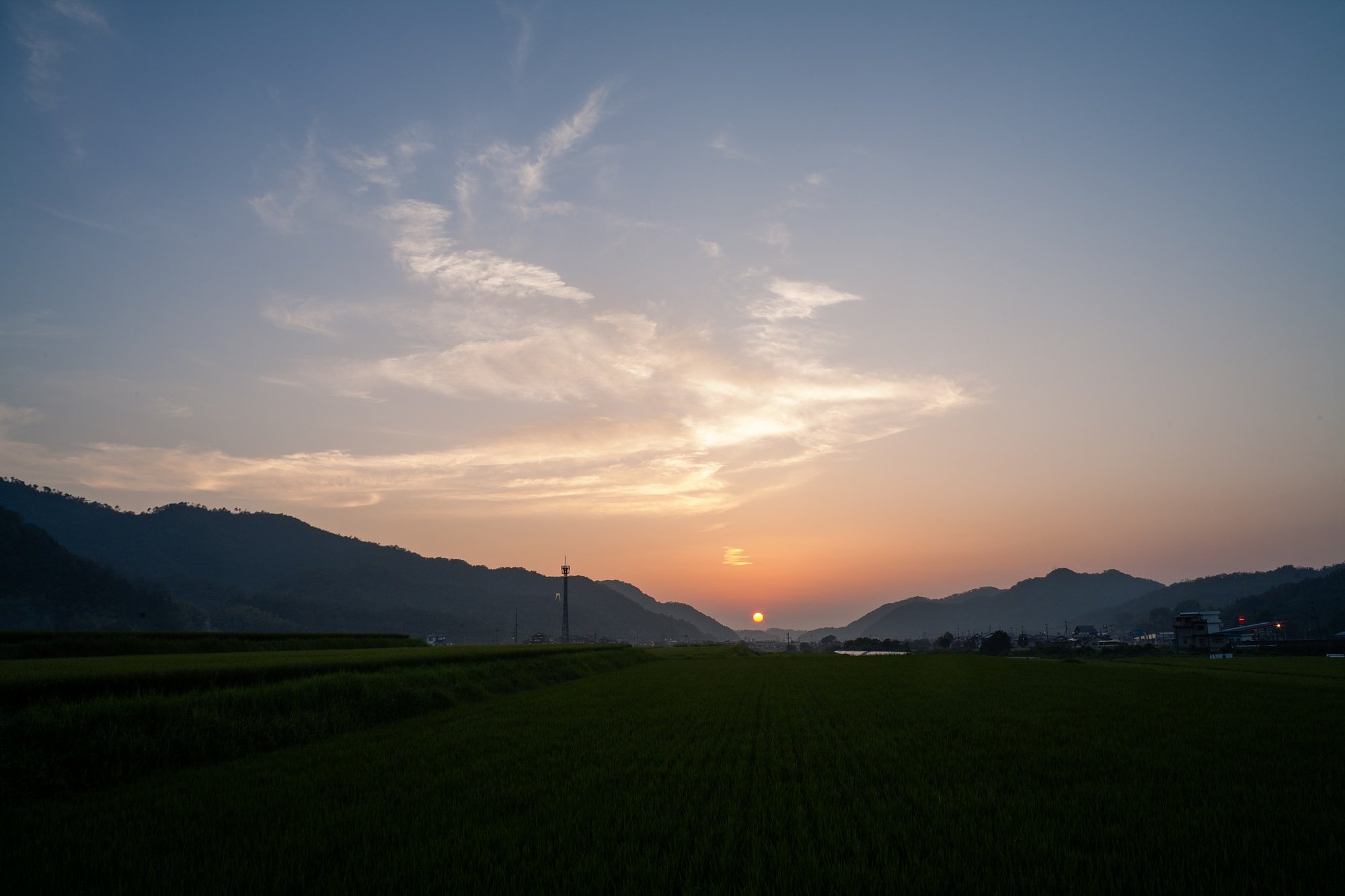 夏らしい夕焼けに・・。