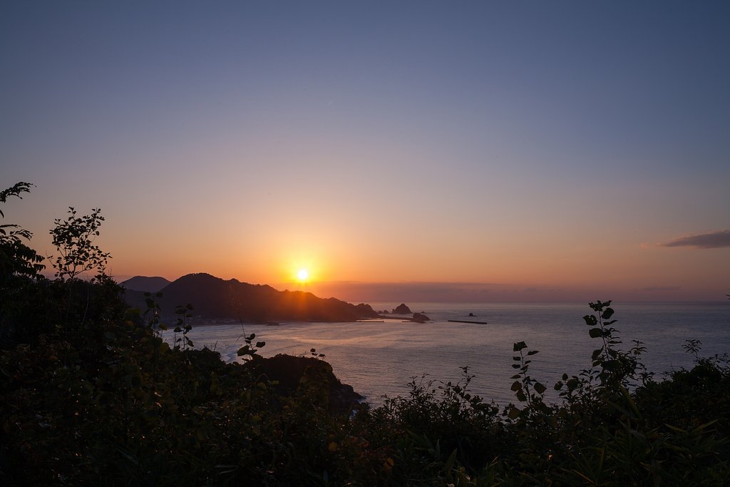 羽尾岬からの夕焼け。