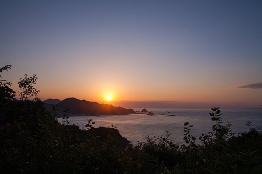 羽尾岬からの夕焼け。