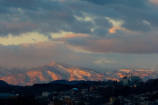 染まる蔵王のお山