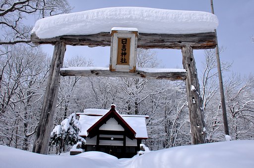 鳥居の雪