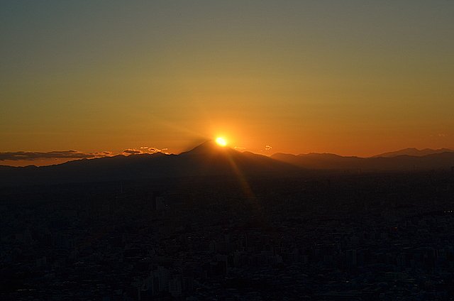 都心からのダイヤモンド富士