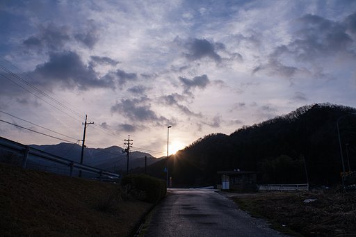 少しだけ朝日の出が・・。