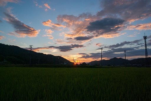 日没後も素晴らしい夕焼けに APS-C。
