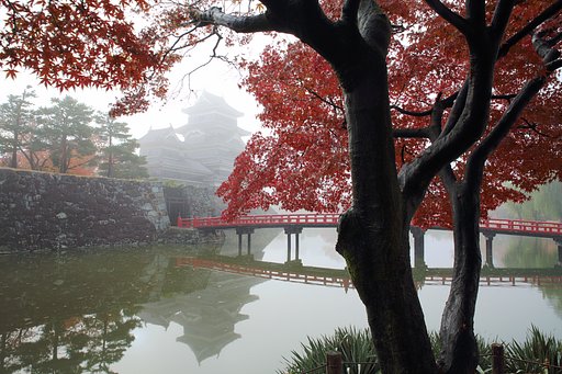 松本城霧景