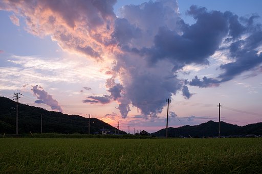 夕立の後の夕焼け・・。