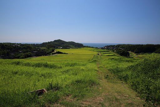 日本海に至る緩斜面