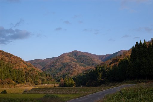 村の奥の紅葉-2