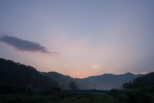 早朝に朝焼けに・・。