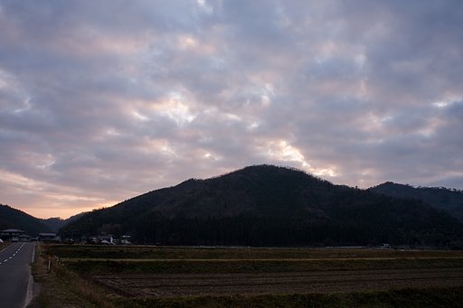 まだらな夕焼けが・・。