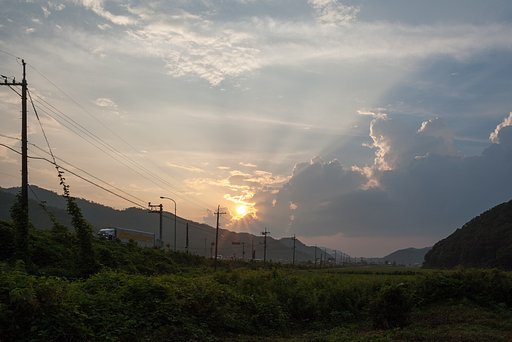 少しの間夕焼けが・・。