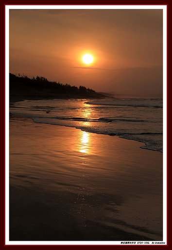 砂丘海岸の夕日