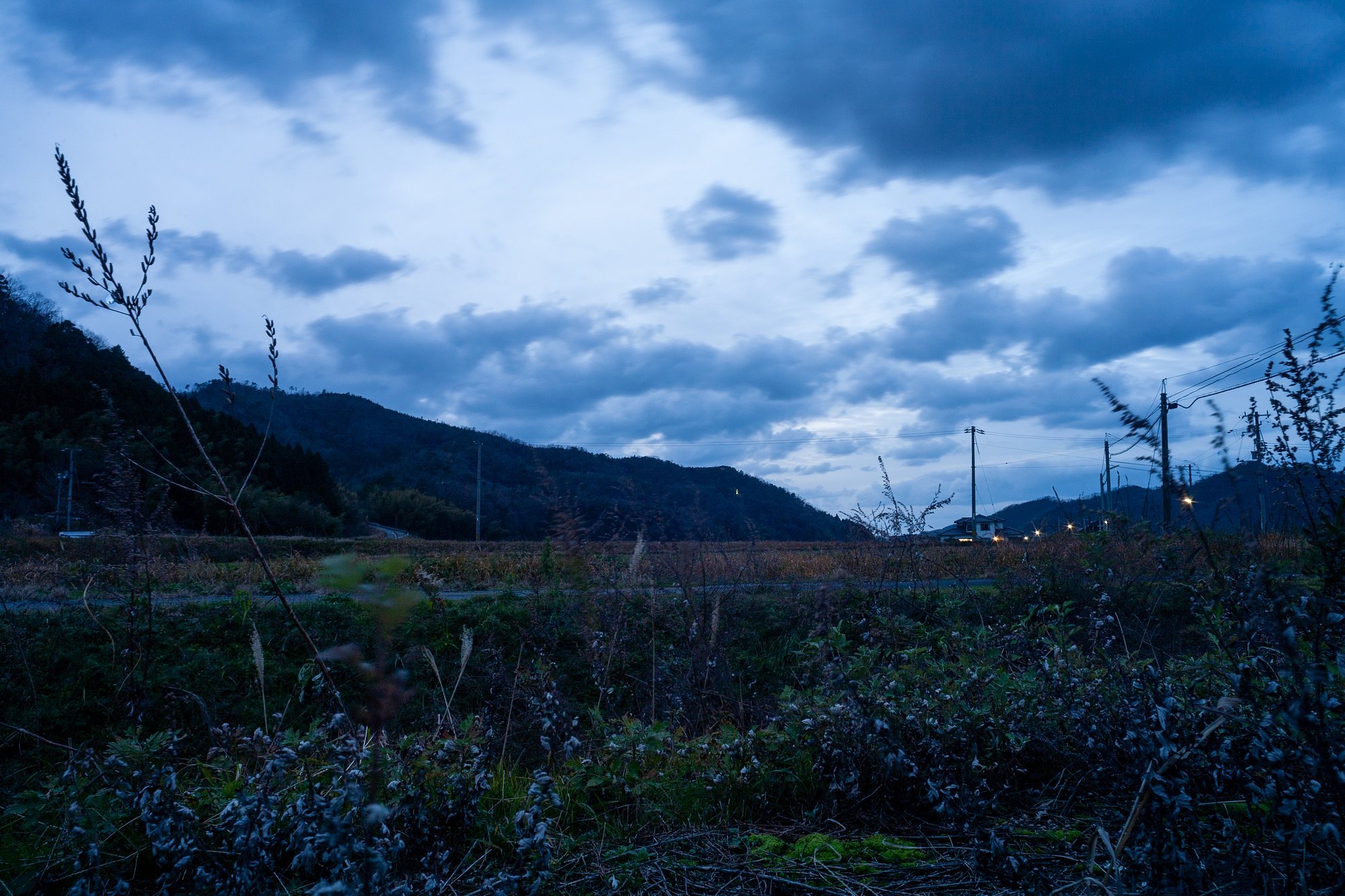 冬の夕空。