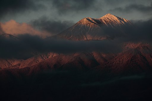 常念の冠雪