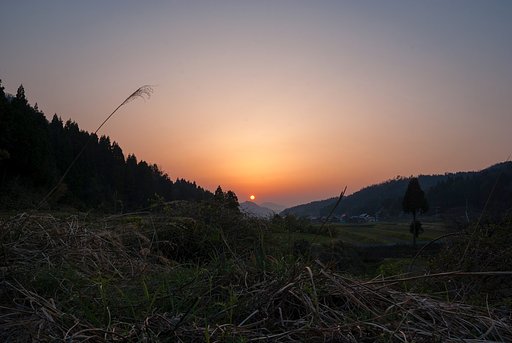 日没の頃。
