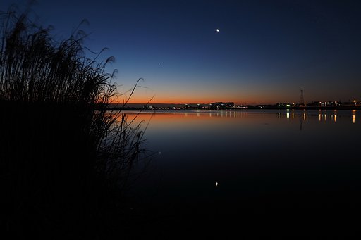 月、金星昇る