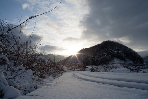 束の間の朝日の出。