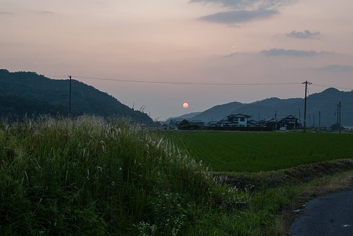 日没直前の夕焼け。