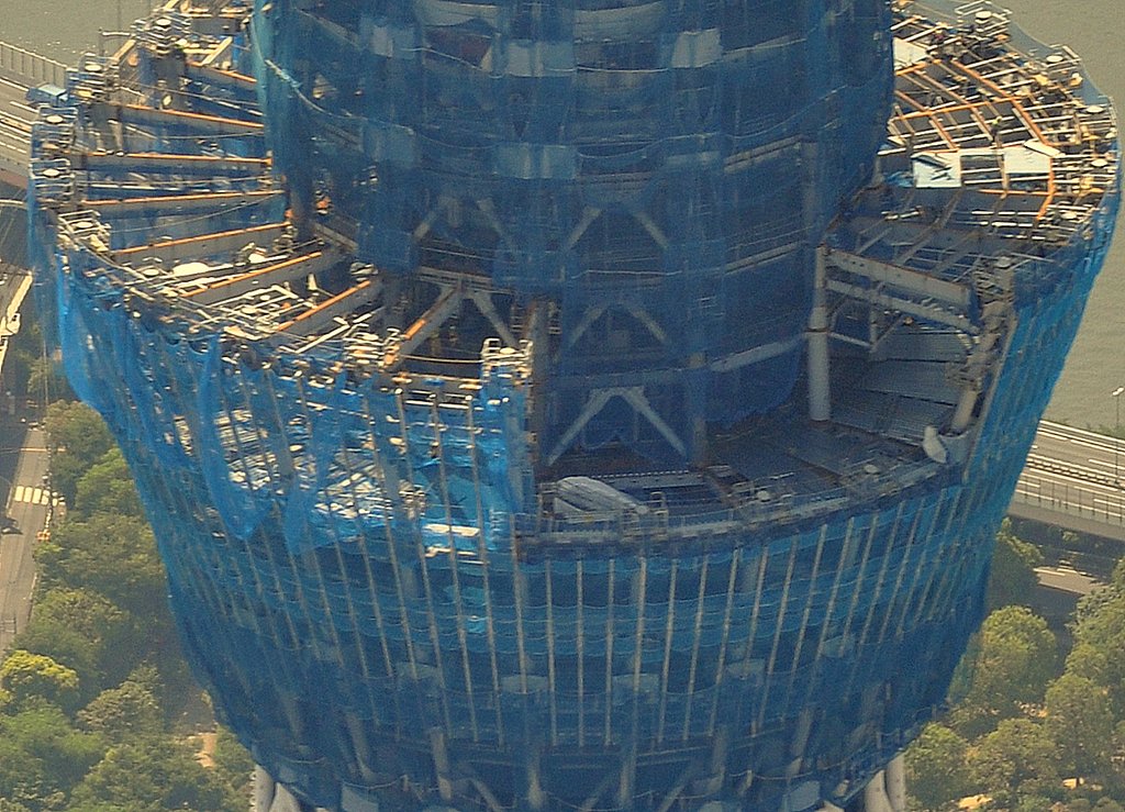 東京スカイツリー展望台工事風景