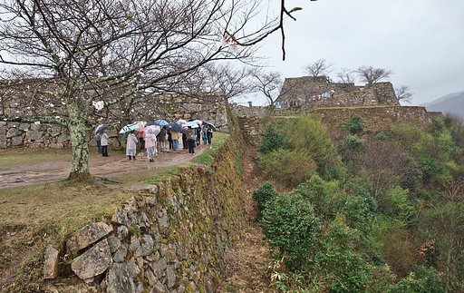 雨の竹田城跡