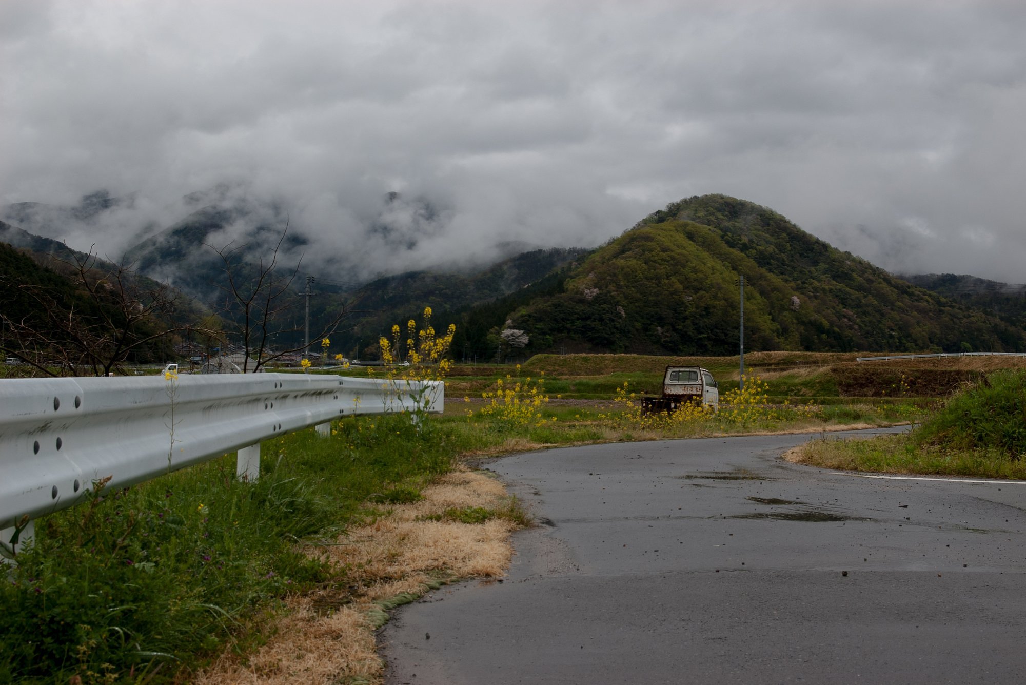 雨がばらばらと・・。
