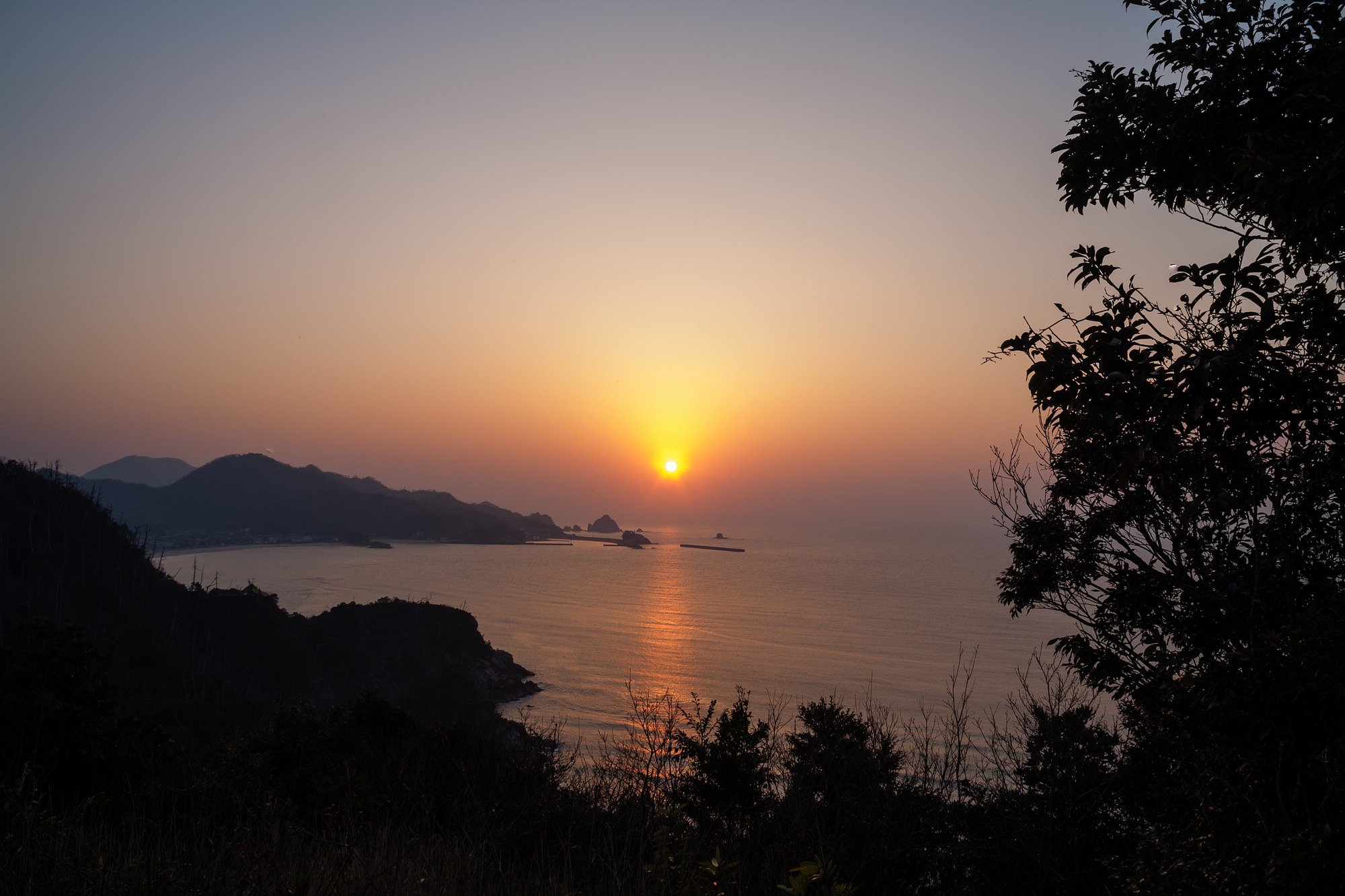 日本海の夕焼け。