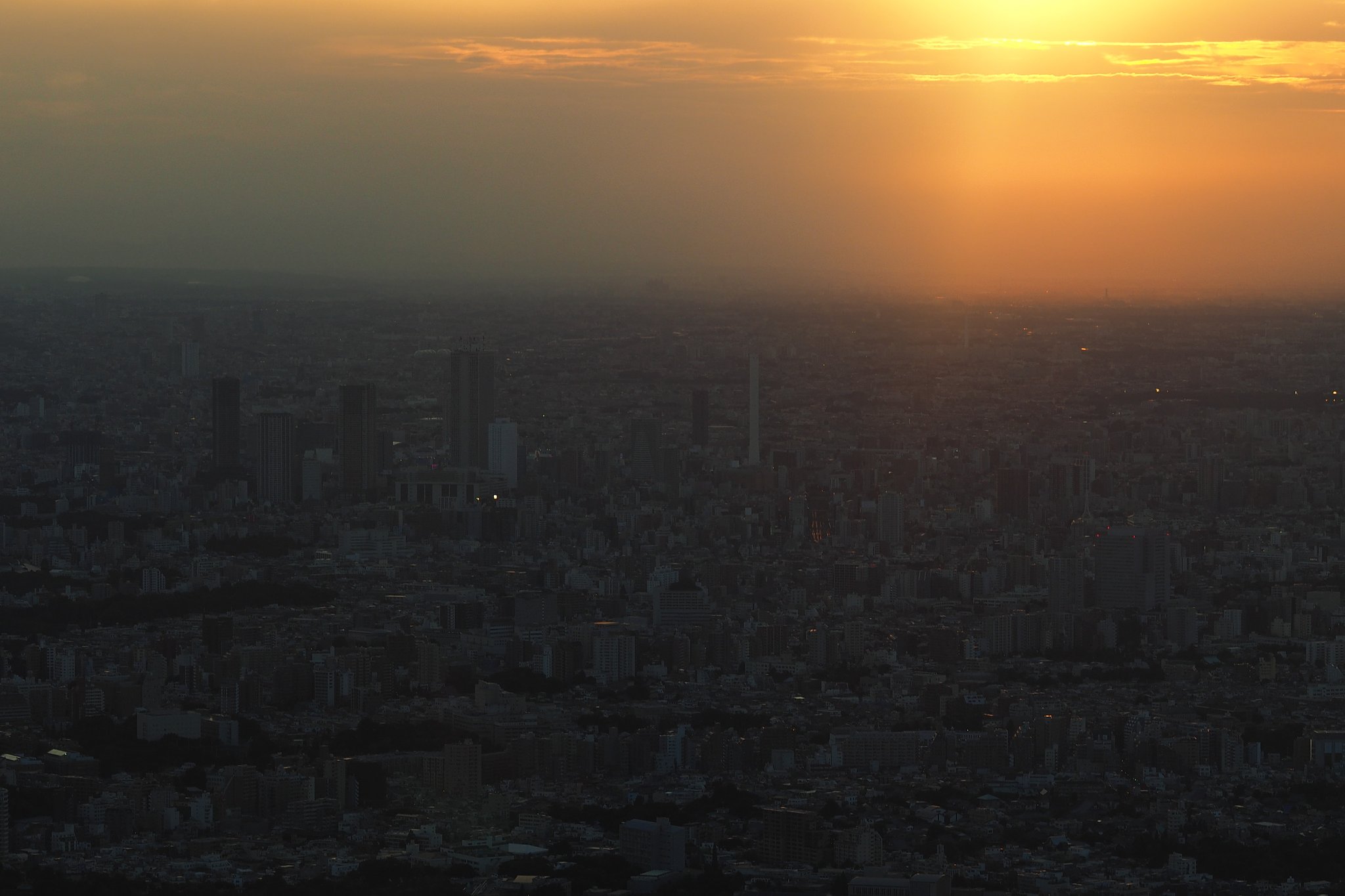 夕陽が静かに降りてゆく