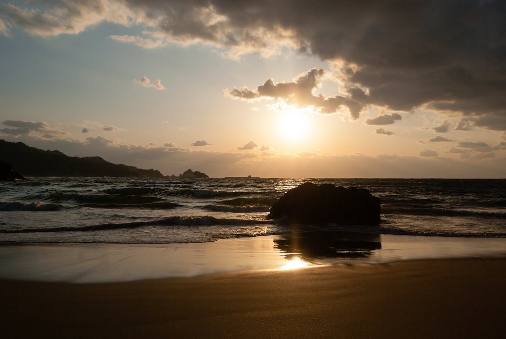 日本海の夕焼け。
