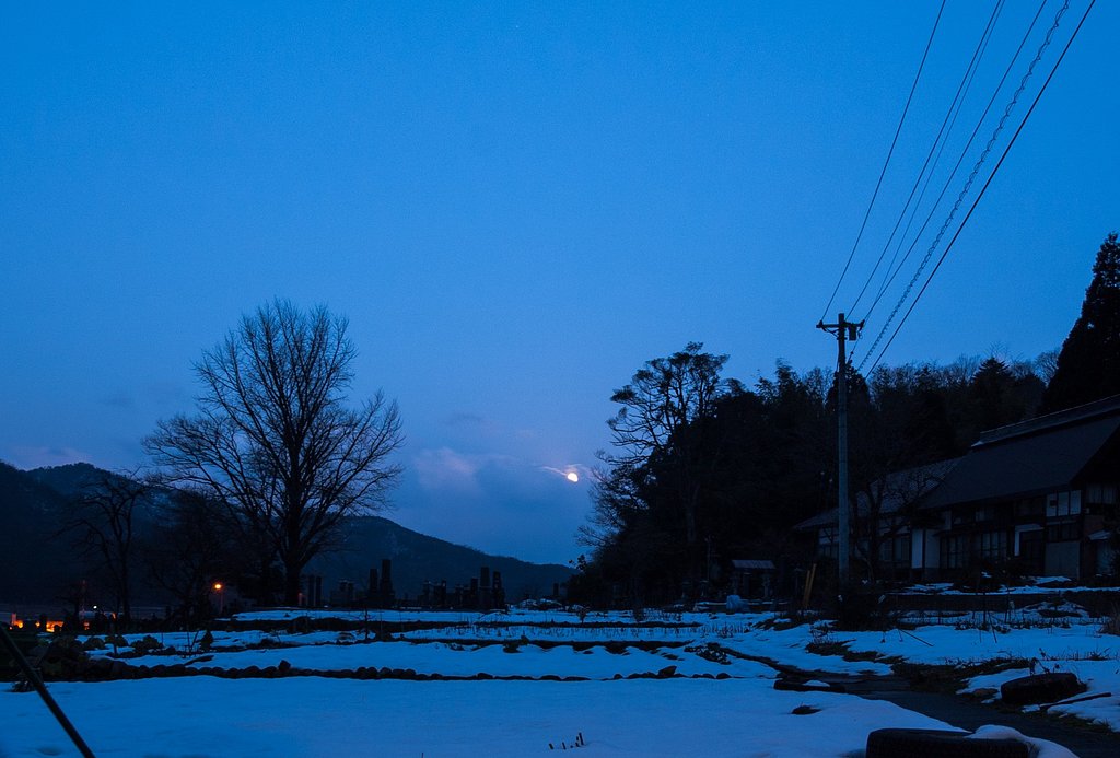 朝のお月様。