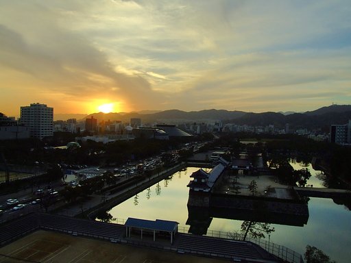 夕日と町並みの両立その３