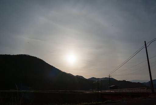 太陽に傘が・・。