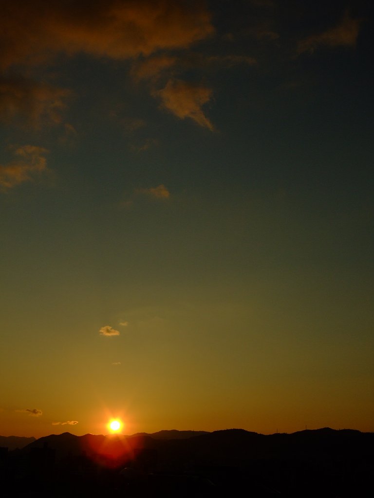 快晴の夕景
