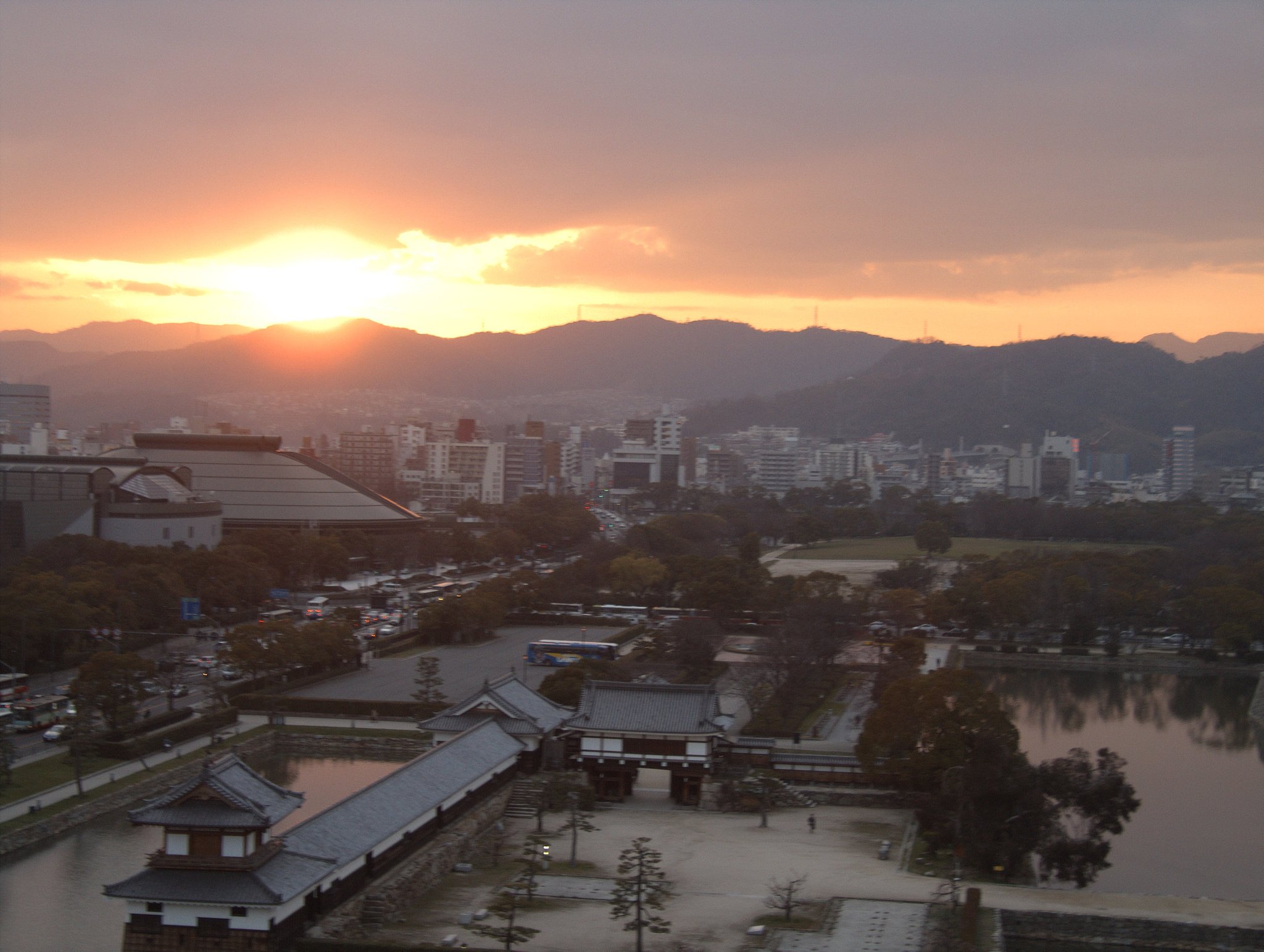 夕日と町並みの両立その４