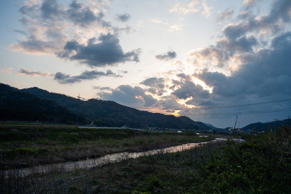 雲の多い中での夕焼け!