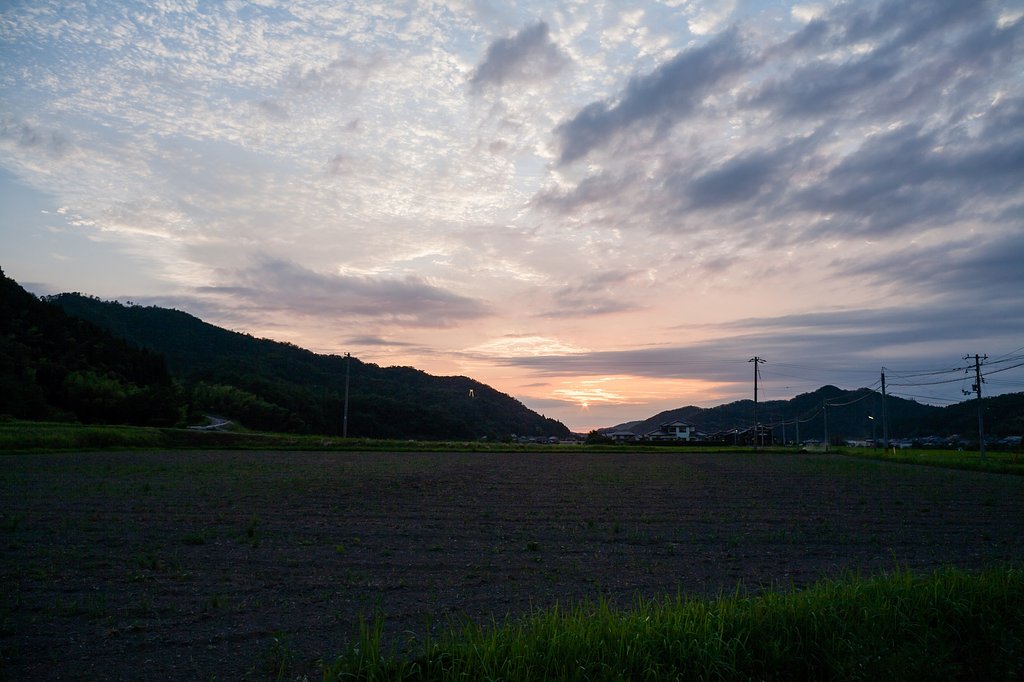 一寸美しい夕焼けに・・。
